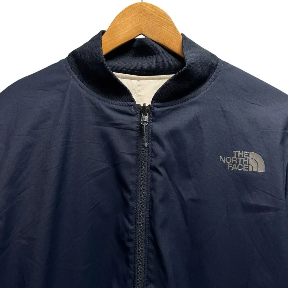 The North Face Men's Sz M Full Zip Reversible Navy/White Bomber Insulated Jacket